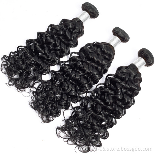 Wholesale Water Wave Bundles With Closure Brazilian Hair Weave Bundles With Closure Remy Human Hair 3 Bundles With Closure